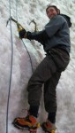 John on the ice wall at Ice Factor Kinlochleven.