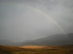 A rainbow came out as we walked along the track