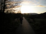 Cycling into the sunrise along NCN78
