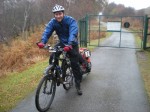 John (carrying both rucksacks!) on the cycle to Kernsary