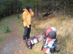 Leaving the bikes at the edge of the forest