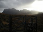 Looking towards the hills from the forest gate
