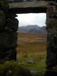 Ruadh Stac Mor and A' Mhaighdean from a ruin at Strathanmore