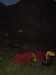 The tent up in time for nightfall