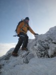 Peter on the climb up Sgurr nan Clach Geala