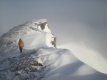 Avoiding the cornice on the ridge!